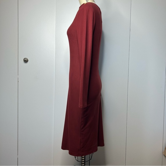 NWT Planet Gold Maroon V-Neck Bodycon Dress - Picture 2 of 8